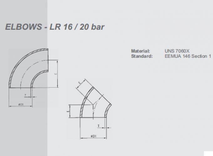 METAL Cu-ni Elbow LR BW 20 Steel OD Copper Nickel WELDING EQUAL 1