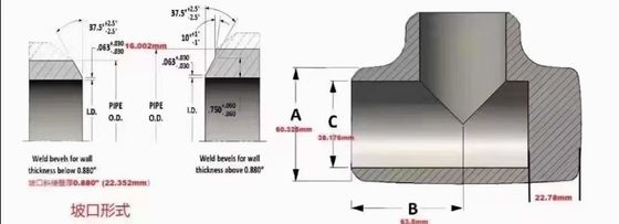 ASTM B466 Copper Nickel Equal Tee C71500 Seamless Socket Weld 150LB for Ship
