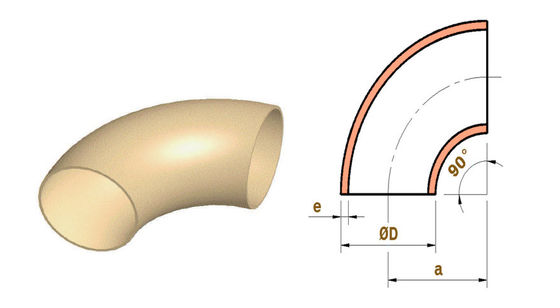 Copper Nickel ASTM B466 UNS C9010  1.5D 90° 3'' SCH40 Elbow ASME B16.9
