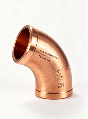 C70600 Copper Nickel 90° Elbow ANSI B16.9 Seawater Proof Custom Schedule 80 BW Fitting