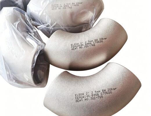 Copper Nickel Elbow, ASTM B466, UNS C70600, 1.5D Radius