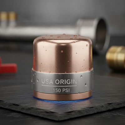 USA Origin Copper Pipe Cap with Polished Finish and 150 PSI Rating for Industrial Plumbing
