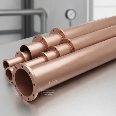1000 Psi Pressure Rating Corrosion Resistant Copper Nickel Pipe and Tubing with 1/2 Inch to 24 Inch Diameter